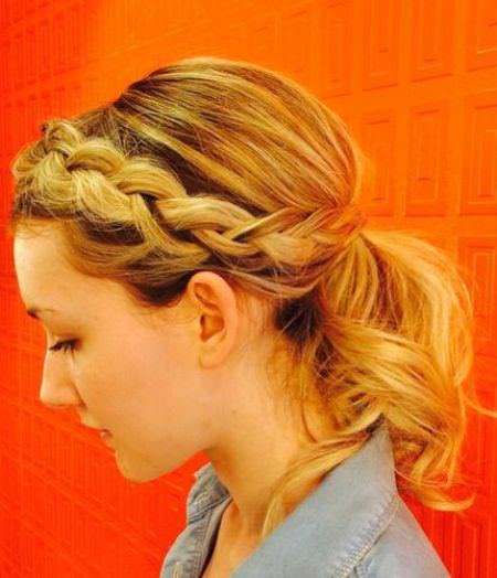 pony with wrap around braid for short hair messy ponytail hairstyles