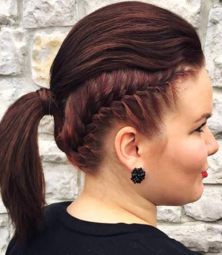 sculptural punky ponytail french braid ponytails