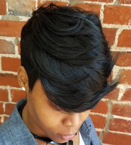 short layered cut weave hairstyles for black women