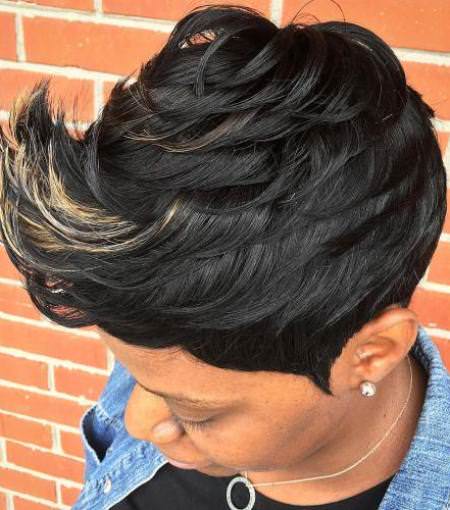short weave with highlight weave hairstyles for black women