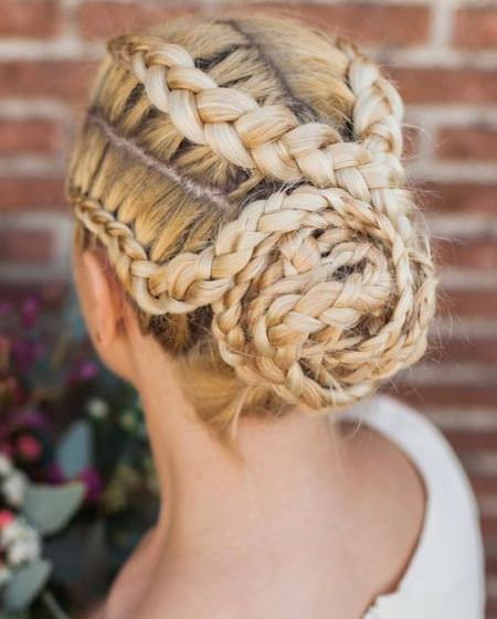 small four braided updo braided bun hairstyles