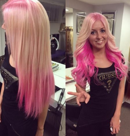 smooth blonde and pink tresses pink ombre hairstyles