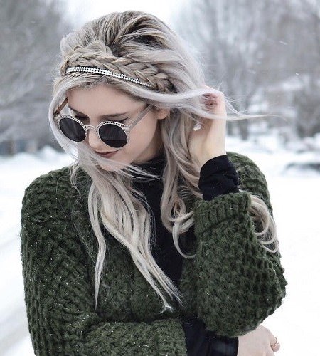 sparkly accent braided head band hairstyles