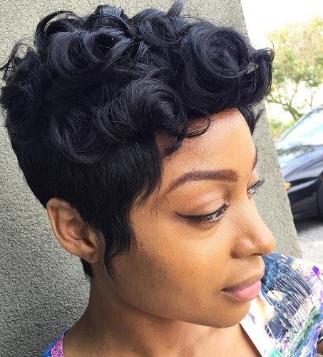 straight and curly short weave hairstyles