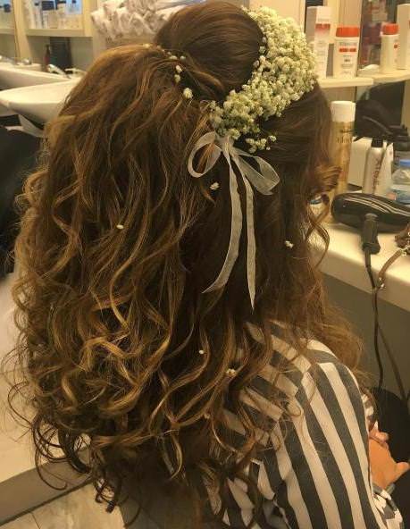 teased up styles half up and half down wedding hairstyles