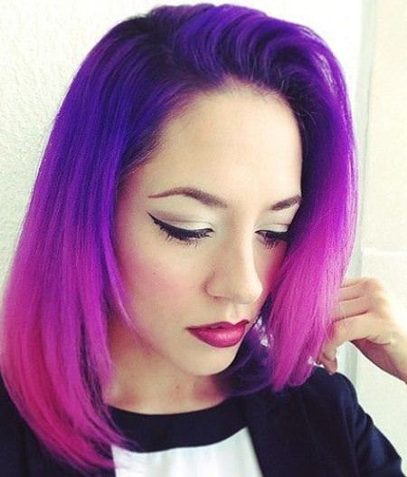 thrilling purple to cool pink pink ombre hairstyles