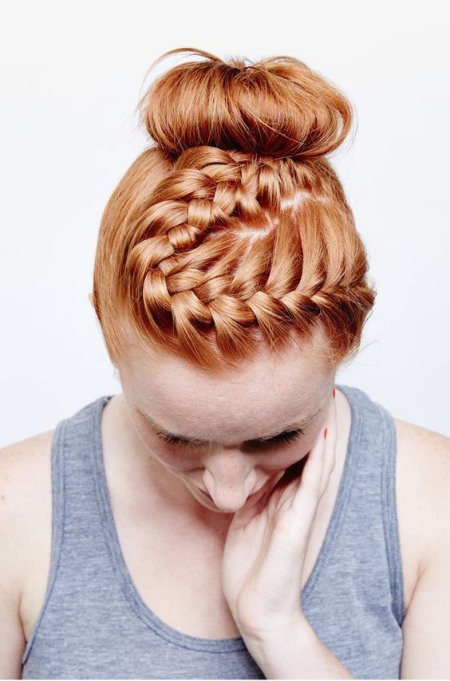 twist briad high bun braided bun hairstyles