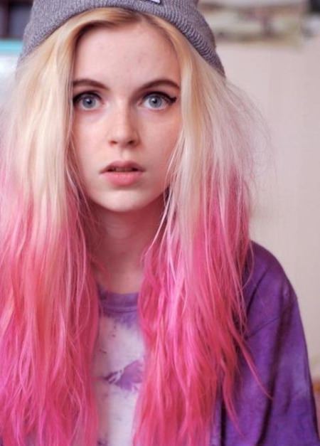 ultra light pink gradient pink ombre hairstyles