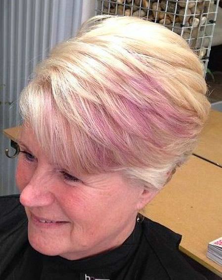 A dash of pink short blonde hairstyles and haircuts