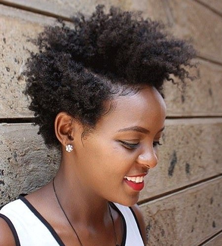 Afro American Frohawk Natural hairstyles for African American women