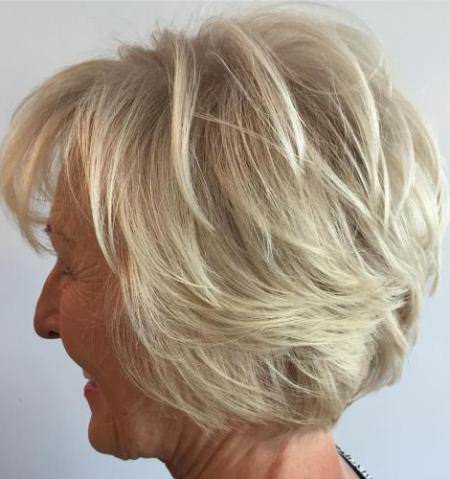 Ash blonde short layered hairstyle hairstyles and haircuts for women over 60