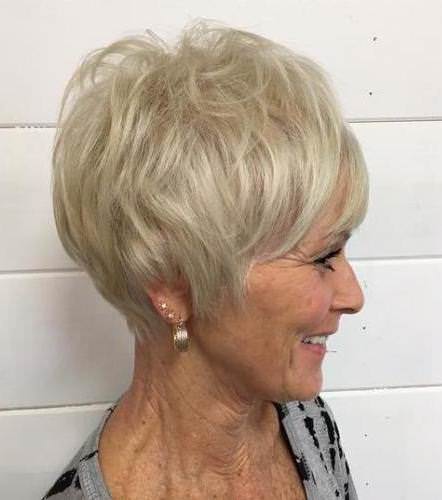 Blonde crop with volume hairstyles and haircuts for women over 60