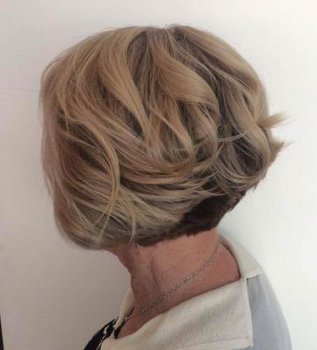 Blonde hairstyle with contrasting layer hairstyles and haircuts for women over 60
