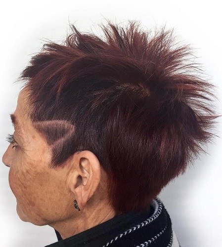Chic side undercut hairstyles and haircuts for women over 70