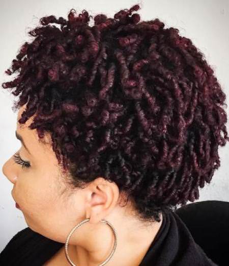 Pretty burgudy ringlets Natural hairstyles for African American women