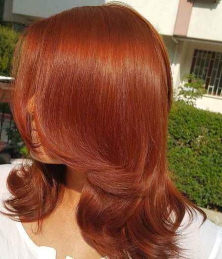 Sassy layered style shades of red hair for women