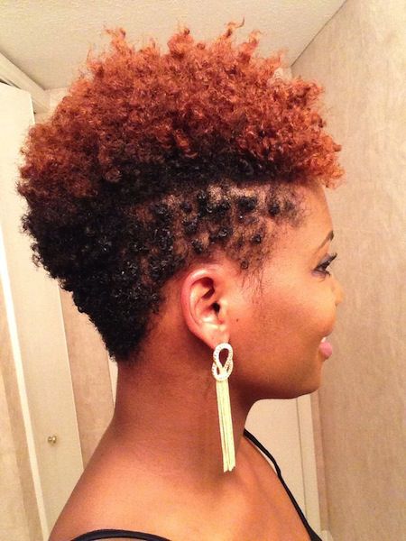 Short natural faux hawks Natural hairstyles for African American women