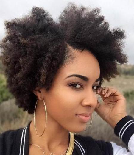 Side parted afro Natural hairstyles for African American women