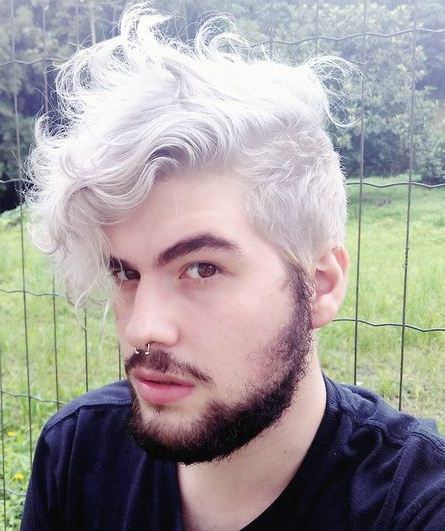 Silver waves curly hairstyles for men