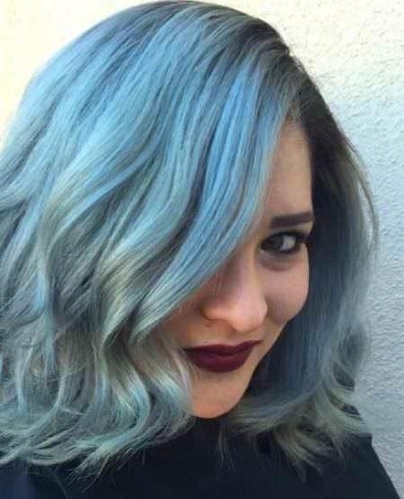 blue medium length medium hairstyles for round face
