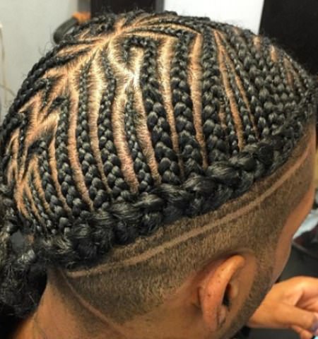 crown with middle part braids for men