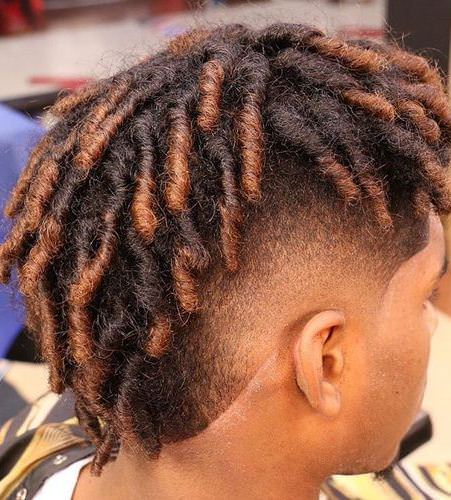 highlighted dreadhawk mohawk hairstyles for black men