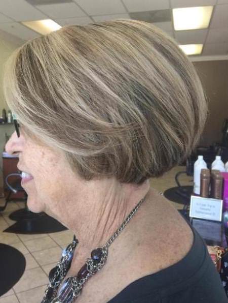 highlighted short hair for senior hairstyles and haircuts for women over 60