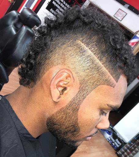 razor sharply curl mohawk hairstyles for black men