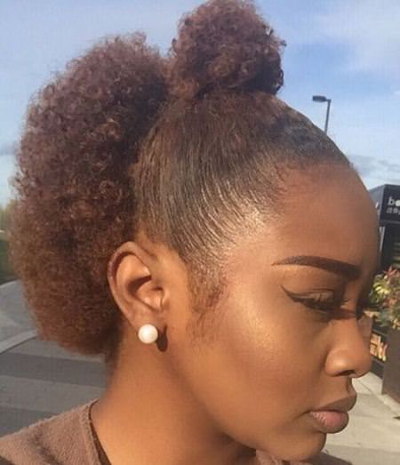top knot meets afro Natural hairstyles for African American women