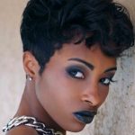 Waxy pixie hairstyles for black women