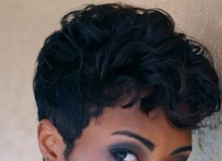 Waxy pixie hairstyles for black women