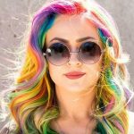 sand art rainbow waves pastel hair color