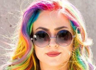 sand art rainbow waves pastel hair color