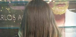 Angled ombre hair color