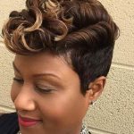 Chocolate caramel swirl short hairstyles for black women