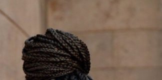 Cute bun box braid updos hairstyles