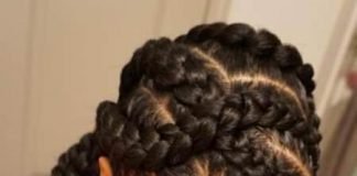 criss crossed french braids for black women