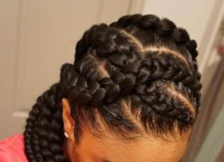 criss crossed french braids for black women