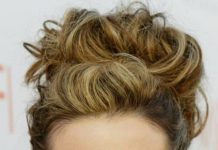 Big curly bun updo messy bun hairstyles for prom