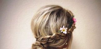 Messy braided low bun updos for curly hair