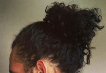 curly man bun long hairstyles for black men