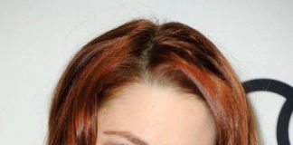 loose red wavy ponytails