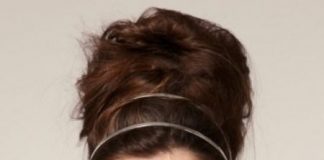teased updo with headband bun hairstyles