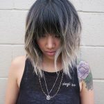 ombre with blunt bangs medium bob hairstyles