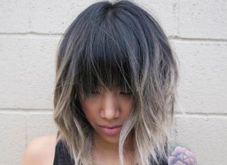 ombre with blunt bangs medium bob hairstyles
