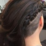 shaved with diagonal braid short under cut hairstyles
