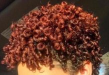 Short red curls Natural hairstyles for African Amrican women