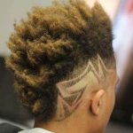 natural highlighted with hawk design mohawk hairstyles for black men