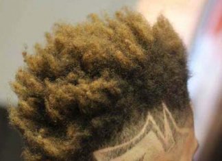 natural highlighted with hawk design mohawk hairstyles for black men
